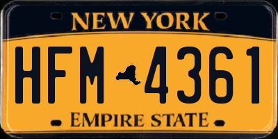 NY license plate HFM4361