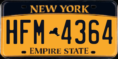 NY license plate HFM4364