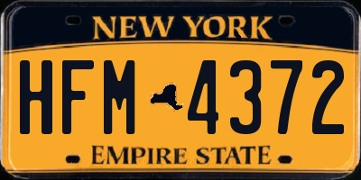 NY license plate HFM4372