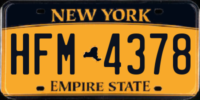 NY license plate HFM4378