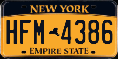 NY license plate HFM4386