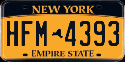 NY license plate HFM4393