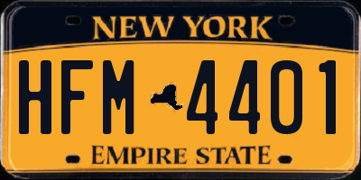 NY license plate HFM4401