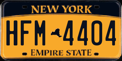 NY license plate HFM4404