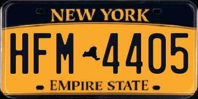 NY license plate HFM4405