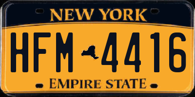 NY license plate HFM4416