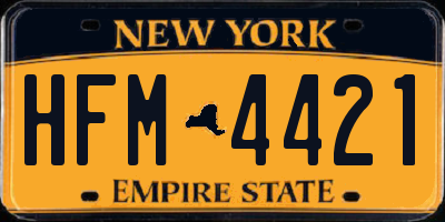 NY license plate HFM4421