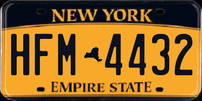 NY license plate HFM4432