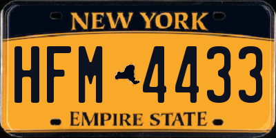NY license plate HFM4433