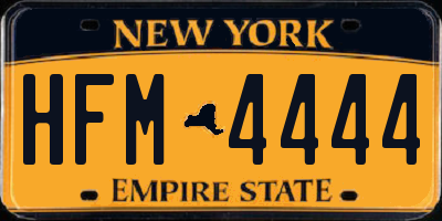 NY license plate HFM4444