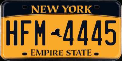 NY license plate HFM4445