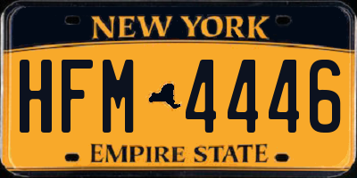 NY license plate HFM4446