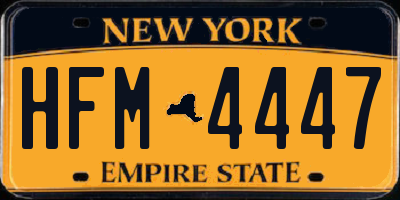 NY license plate HFM4447