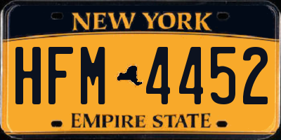 NY license plate HFM4452