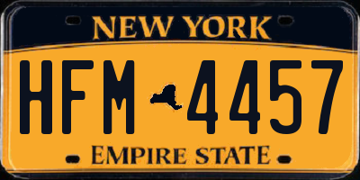 NY license plate HFM4457