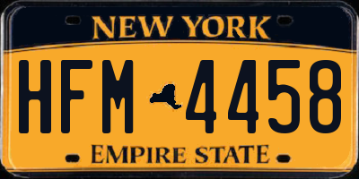 NY license plate HFM4458