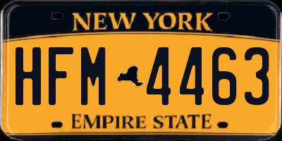NY license plate HFM4463