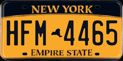 NY license plate HFM4465