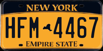 NY license plate HFM4467