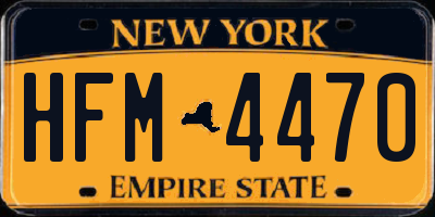NY license plate HFM4470