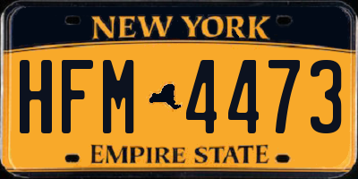 NY license plate HFM4473