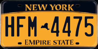 NY license plate HFM4475