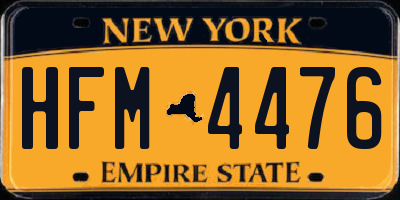 NY license plate HFM4476
