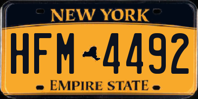 NY license plate HFM4492
