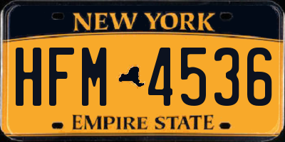 NY license plate HFM4536