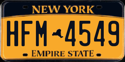 NY license plate HFM4549