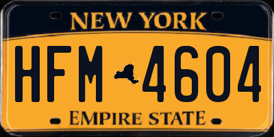 NY license plate HFM4604