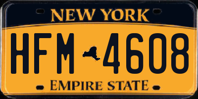 NY license plate HFM4608