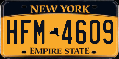 NY license plate HFM4609