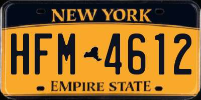 NY license plate HFM4612
