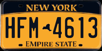 NY license plate HFM4613