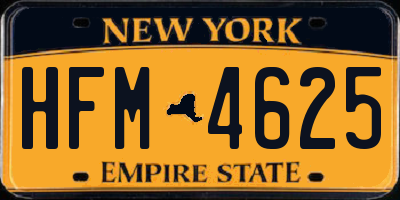 NY license plate HFM4625