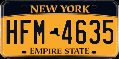 NY license plate HFM4635