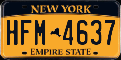 NY license plate HFM4637