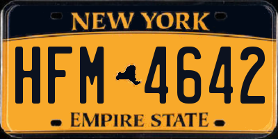 NY license plate HFM4642