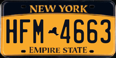 NY license plate HFM4663