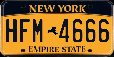 NY license plate HFM4666
