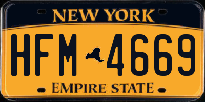 NY license plate HFM4669
