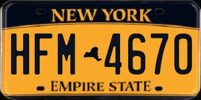 NY license plate HFM4670