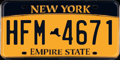 NY license plate HFM4671