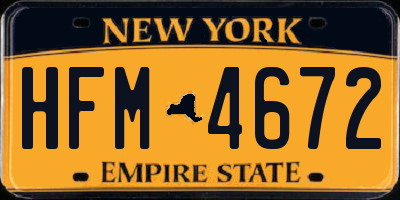 NY license plate HFM4672