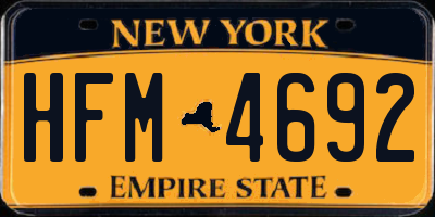 NY license plate HFM4692