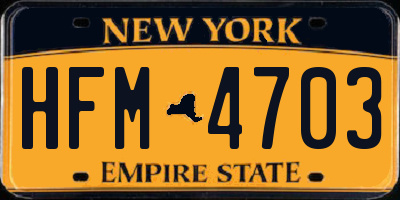 NY license plate HFM4703