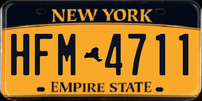 NY license plate HFM4711