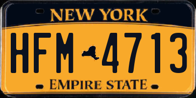 NY license plate HFM4713