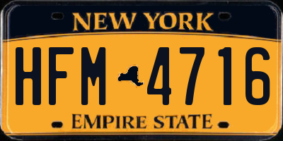 NY license plate HFM4716